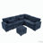 97" L-Shaped Corner Sectional Sofa Couch with Storage Ottoman-1602919218