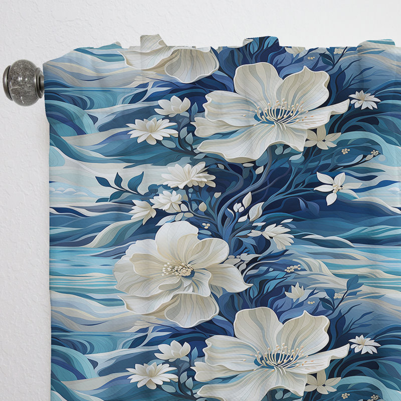 Oceanic Dreamscape Tropical Motif IV - Rideau Tropical - Velours obscurcissant - 1 panneau, L 52 po x L 120 po
