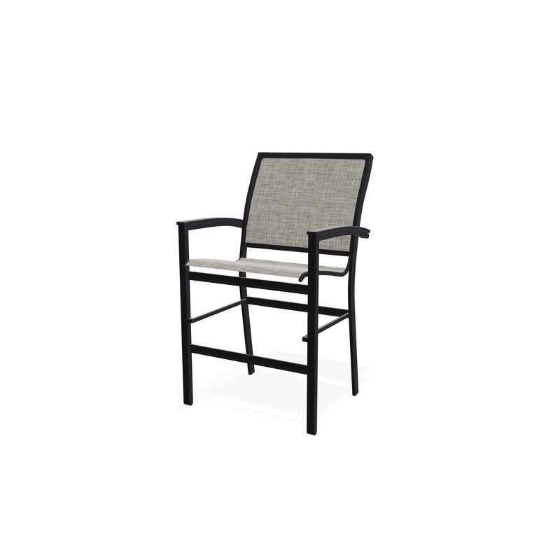 Chaise de café empilable en aluminium Bazza, Noir, Tempête
