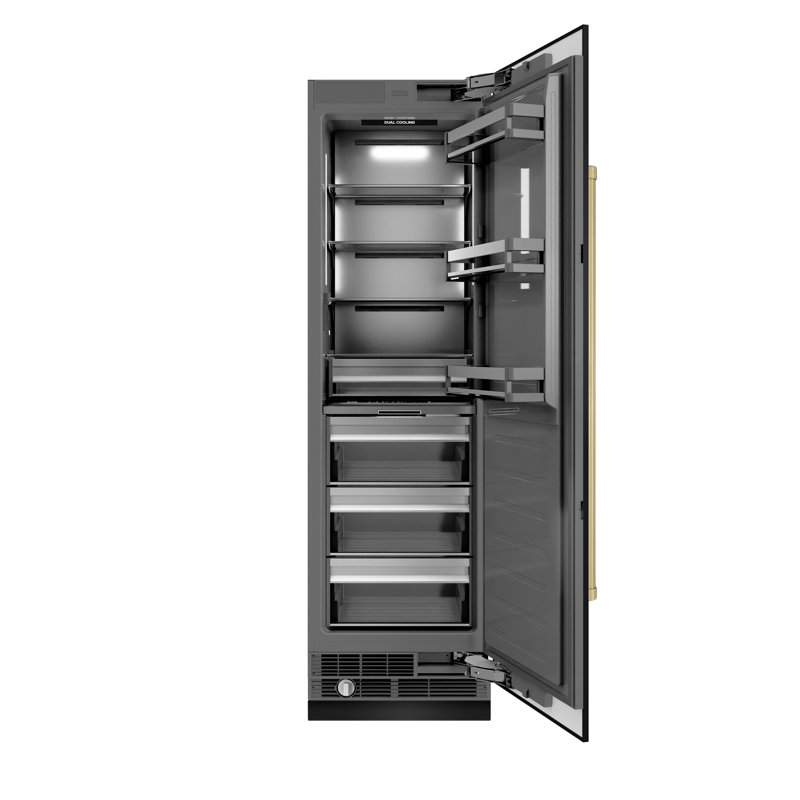ZLINE Autograph Edition 24 in. 12.5 cu. ft. Column Refrigerator with Graphite Gray Interior and Accents