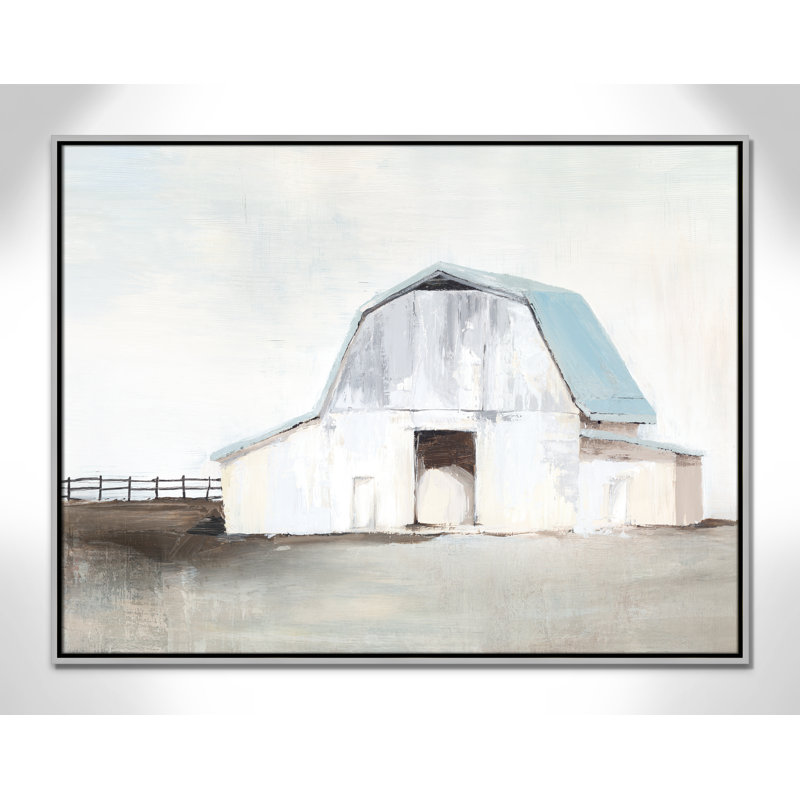 «By the Barn I» par Isabelle Z - reproduction d'art sur toile, Pas de tapis, Toile avec cadre argenté