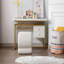 Repose-pieds / tabouret en S en velours - blanc-130176592