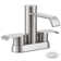 4 in. Centerset Double Handles Waterfall Spout Bathroom Sink Faucet with Pop-up Drain