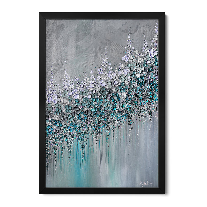 Veuillez me voir - affiches encadrées de qualité supérieure gris-bleu-turquoise, H 24 po x l 16 po