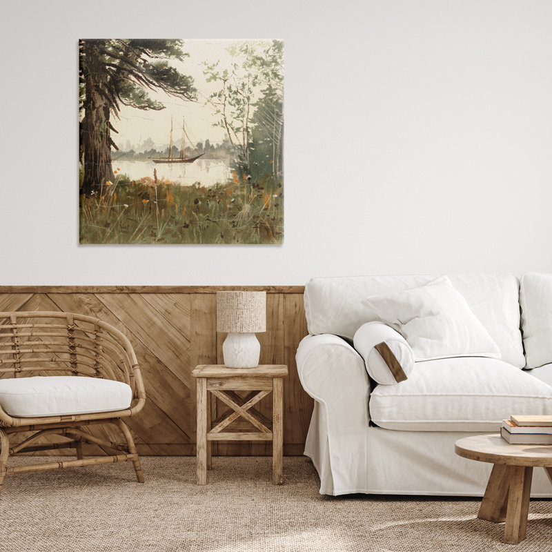 Toile vue nautique à travers les arbres, design par Lula Bijoux & co., H 30 po x l 30 po