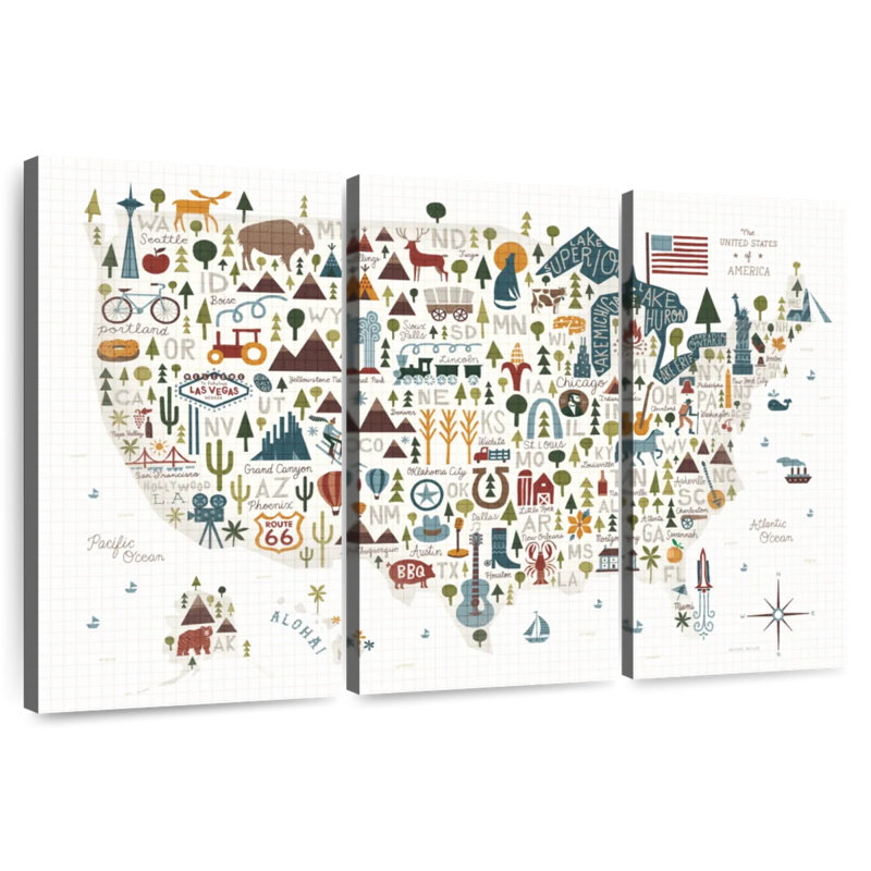Aliaz Illustrated USA Warm, 14" H x 23" W