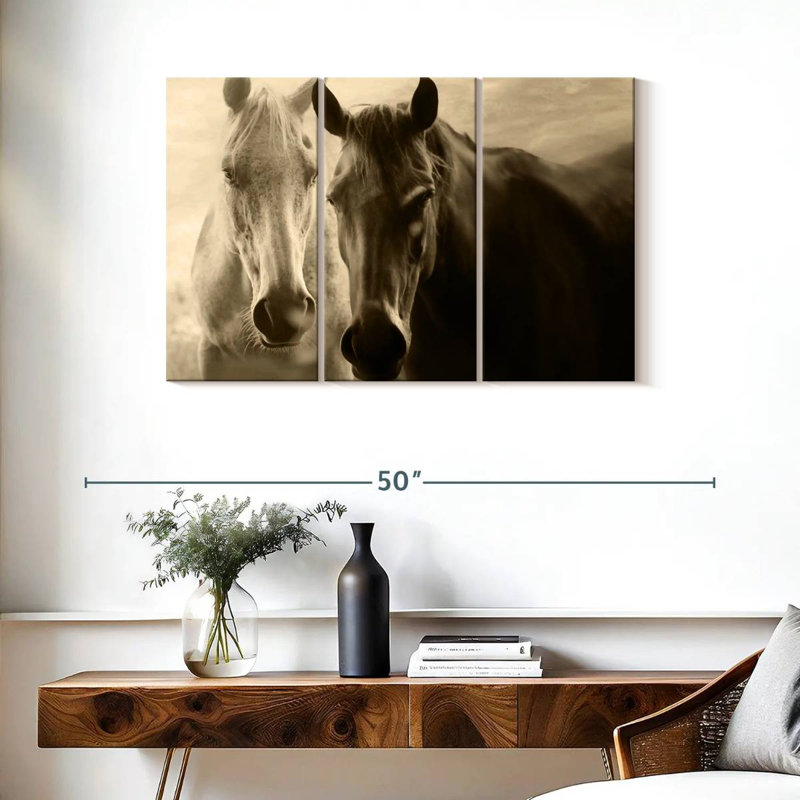 Brampt Sepia Horses, 24" H x 38" W