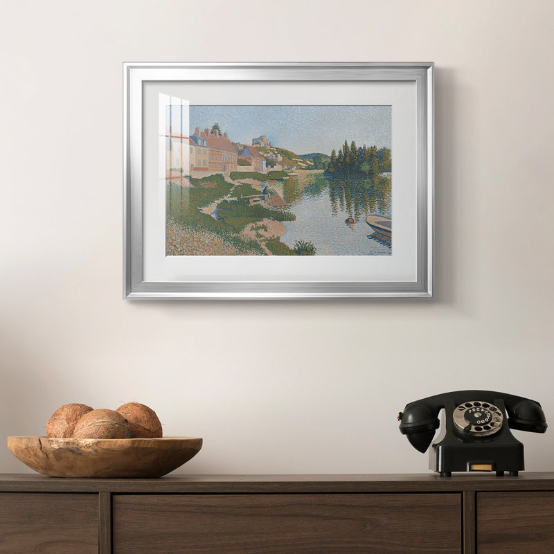 Les Andelys, Château Gaillard-Paul Signac - reproduction d'art avec passe-partout et verre - 1886, 18,5 x 24,5, Argent