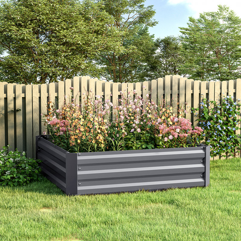 Metal Planter Box, Grey
