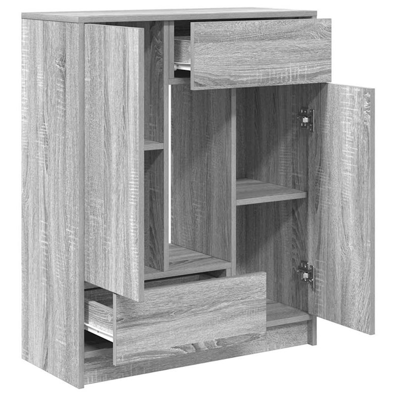 Sideboard With Drawers And Doors 73X31x90 Cm, Grey Sonoma