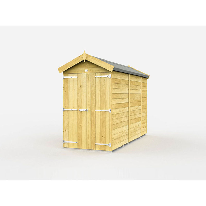 4ft x 10ft Apex Shed - Double Door without Windows