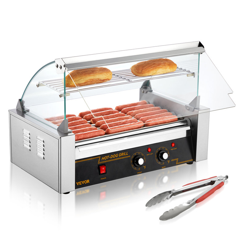 VEVOR Hot Dog Roller with Glass Lid