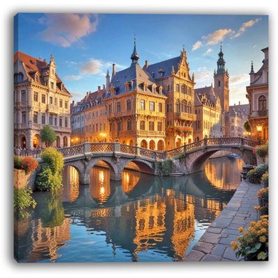 Sunlit European Charm Wrapped Canvas Wall Art