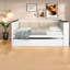 Lit de jour en bois massif blanc peu encombrant, design contemporain avec rangement