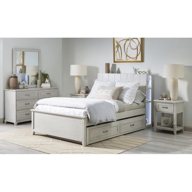 August Complete Bookcase Bed With LED Light, Twin