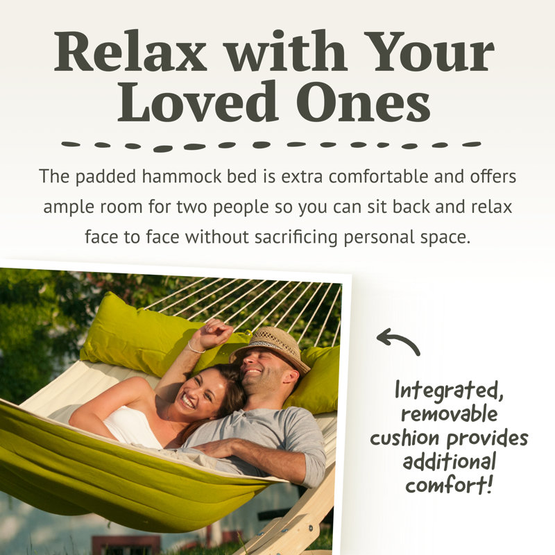 Avocado Green Quilted Kingsize Spreader Bar Hammock