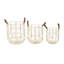Ensemble de panier de rangement décoratif et fonctionnel en métal avec poignées en similicuir-69986389