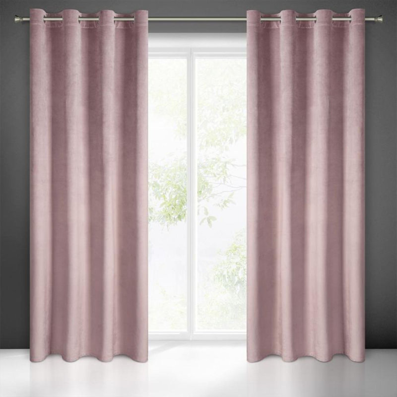 Fargo Eyelet Blackout Curtain, Powder Pink