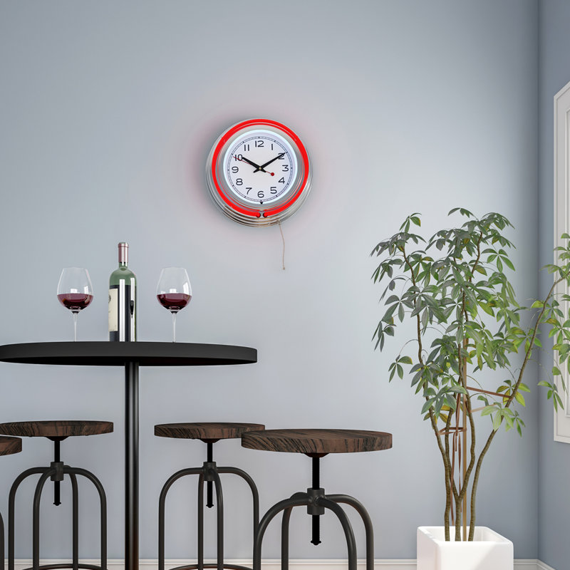 Horloge murale 14 po Atalee, Rouge