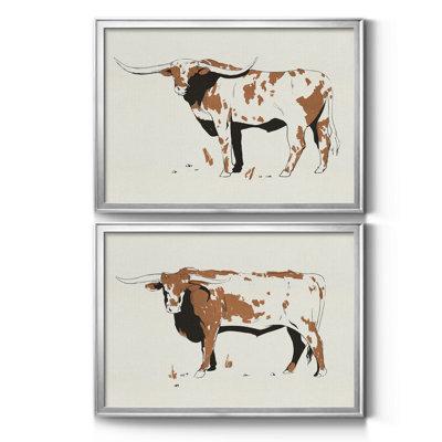 Terre Cotta Steer II - ensemble de 2 peintures encadrées