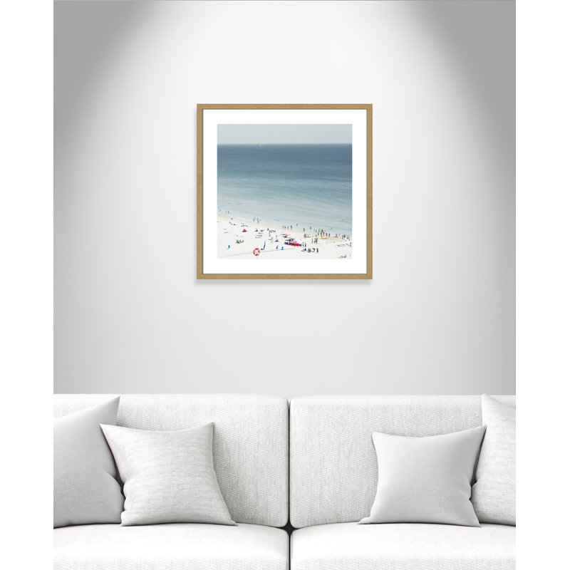 Monier Sesimbra II by Ingrid Beddoes - Print, 24.75" H x 24.75" W x 0.75" D, Beige Wood Framed Paper