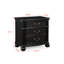 Table de chevet antique 3 tiroirs gris noir avec poignées en bois