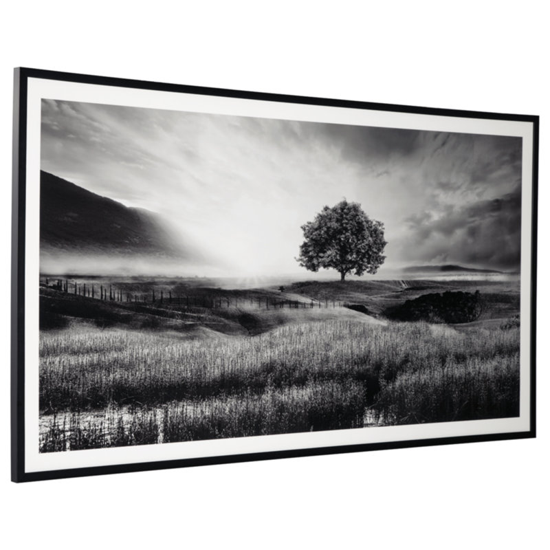 Large Black and White Framed Landscape Print