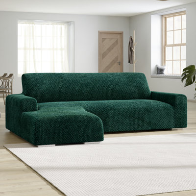 Stretchy Slipcover for Chaise Sectional - Soft to Touch & Easy to Clean - Velvet Collection (Left Chaise)