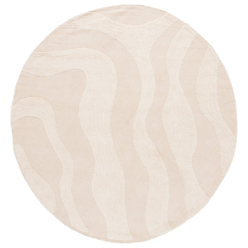 Mozie Washable Abstract Indoor Rug, Round 6'