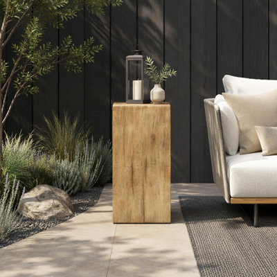 Wood-Look Square-Column MGO End Table(Set of 1)