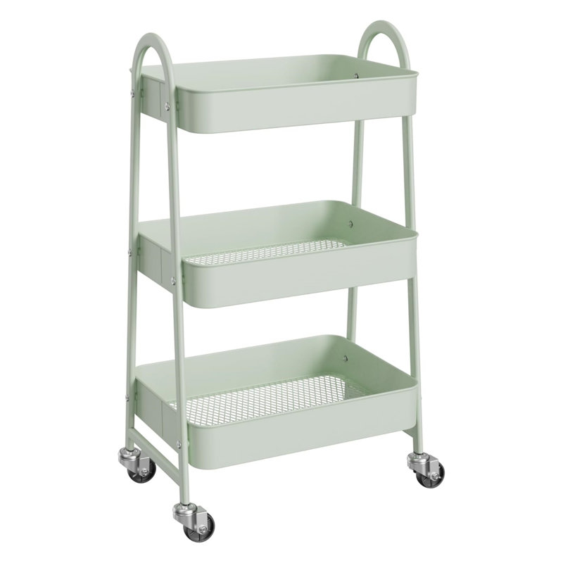 Petit chariot roulant à 3 niveaux, organisateur de rangement en métal, chariot de salle de bain de cuisine, tablettes de bureau