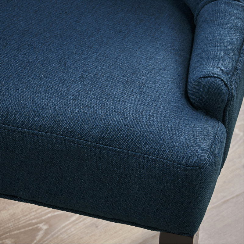 Chaises de salle à manger bleu marine (2 chaises) - capitonnage sans couture à capitonnage, rembourrage en mousse, pieds fuselés, assemblage requis pour le mobilier moderne (de 2), rembourré,