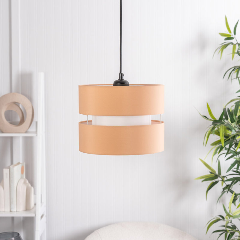 19cm H Blended Fabric Drum Pendant Shade, Beige