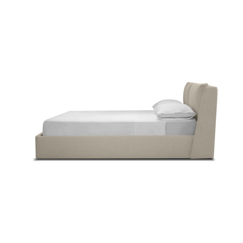 Lit plateforme tapissier avec rangement Continental, Grand