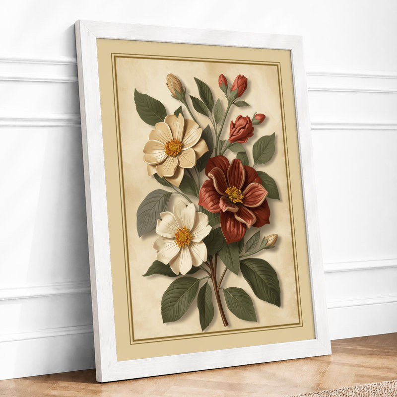 Study Botanical - Framed Print, A2 - 59.4 x 42.0 cm, White