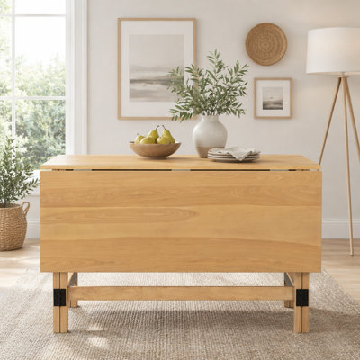 Farmhouse Wood Extendable Drop Leaf Dining Table