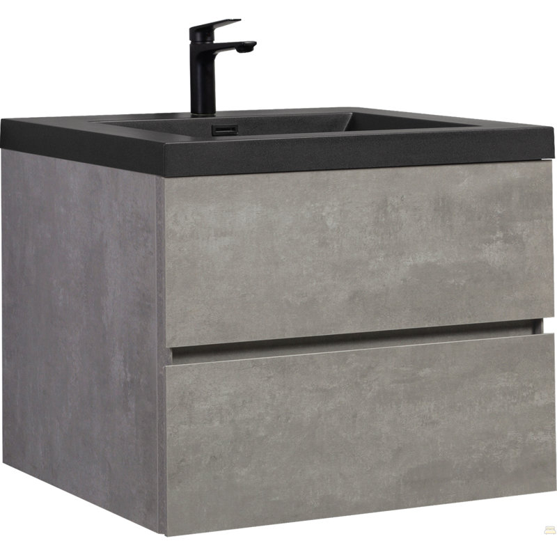 Meuble-lavabo flottant de 30 po avec lavabo, armoire de rangement murale avec lavabo à quartz noir et tiroirs à fermeture en douceur entièrement assemblés