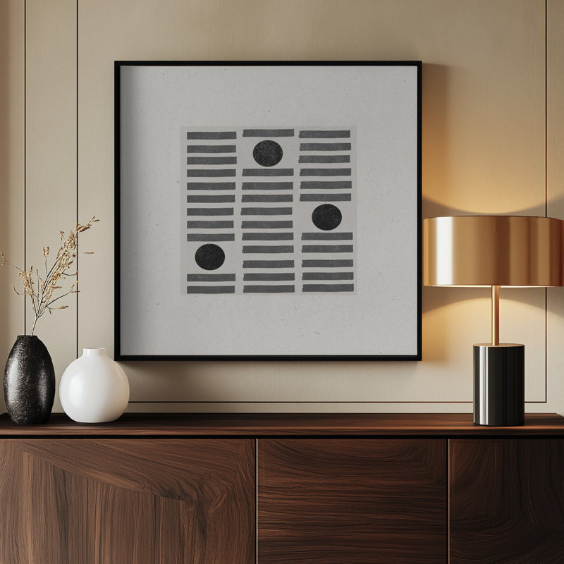 1 Piece Wrapped Canvas Wall Art, Black/White