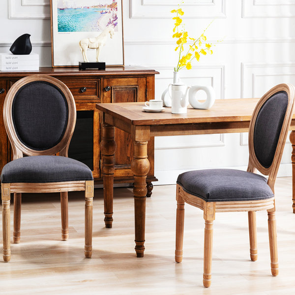 Ophelia & Co. Rangel King Louis Back Side Chair in Dark Gray | Wayfair