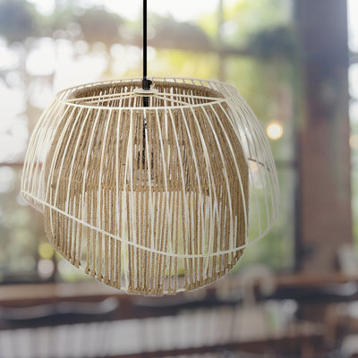 Aaryash 19"W Eclectic Jute Pendant Light