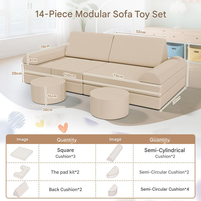 Children's Sofa / Sectional, Beige