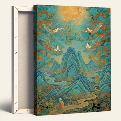 «Gallery Wrap», art mural sur toile pour le salon, la chambre à coucher, le bureau ou le vestibule - décoration murale décorative avec paysage mythique