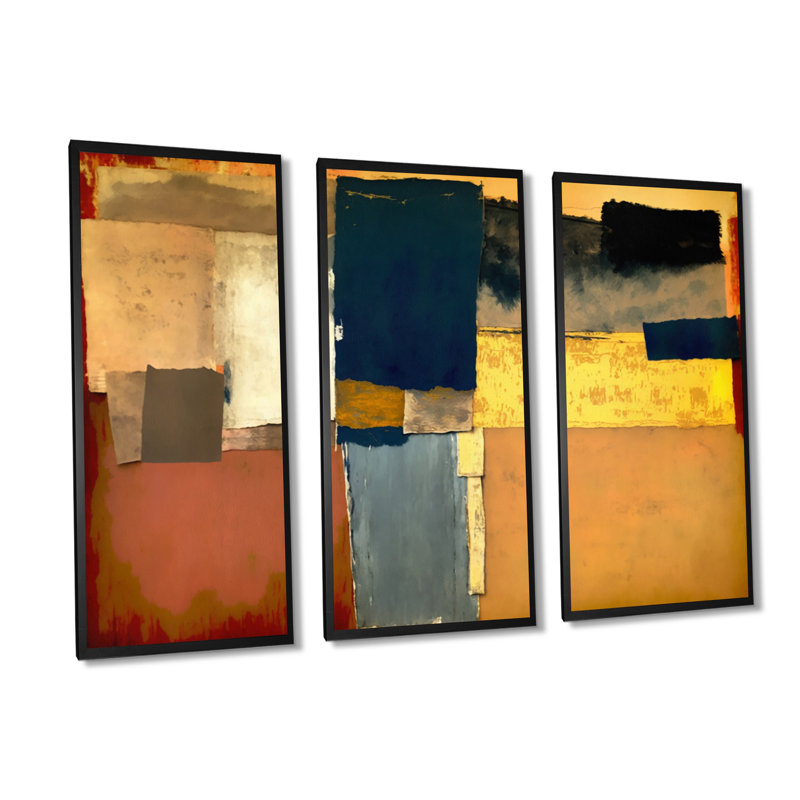 «Blue Sky Above Redend Point VI», reproduction sur toile 3 pièces, Toile encadrée noire, H 28 po x l 36 po x P 1 po