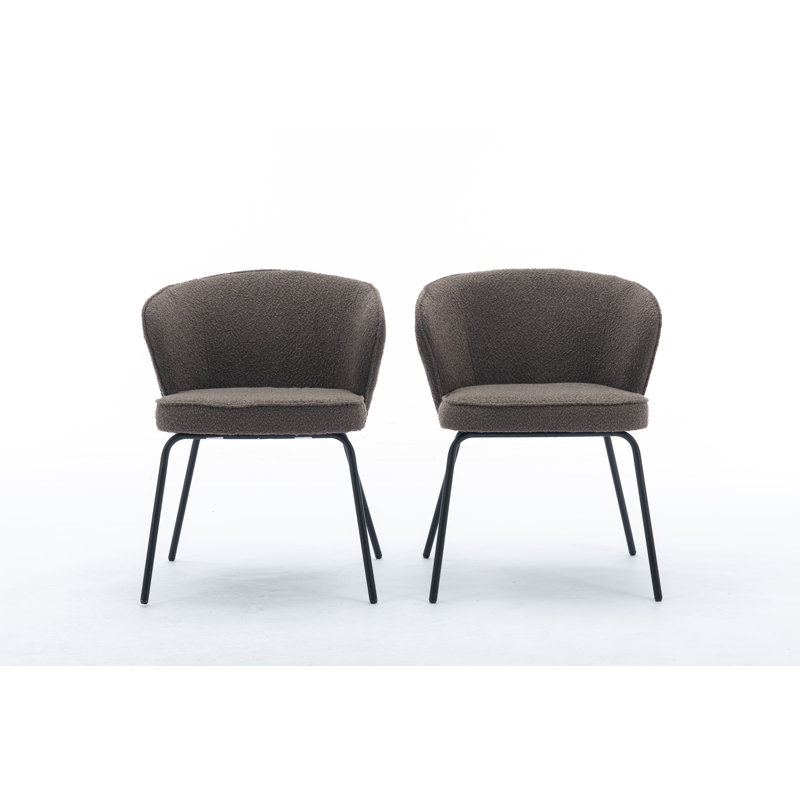 Chaise de salle à manger Donohoe Boucle, 2, Brun foncé