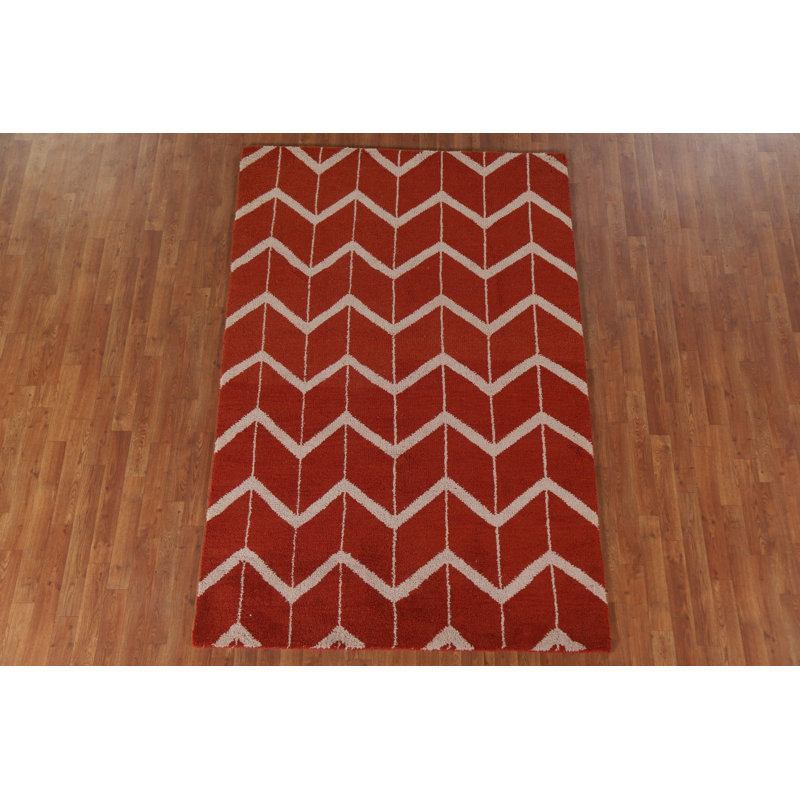 Tapis oriental à chevrons Gabbeh 5 x 8