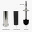 Brosse de toilette en métal Indecor Home avec support couvert - Chrome/Argent-133732528