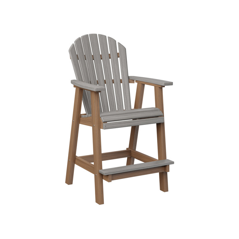 Chaise de bar berlinoise Berlin, Antique Mahogany, Driftwood Grey