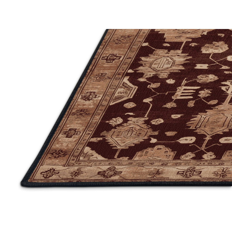 Tapis noir surteint lavable à la machine, Rond 7 pi