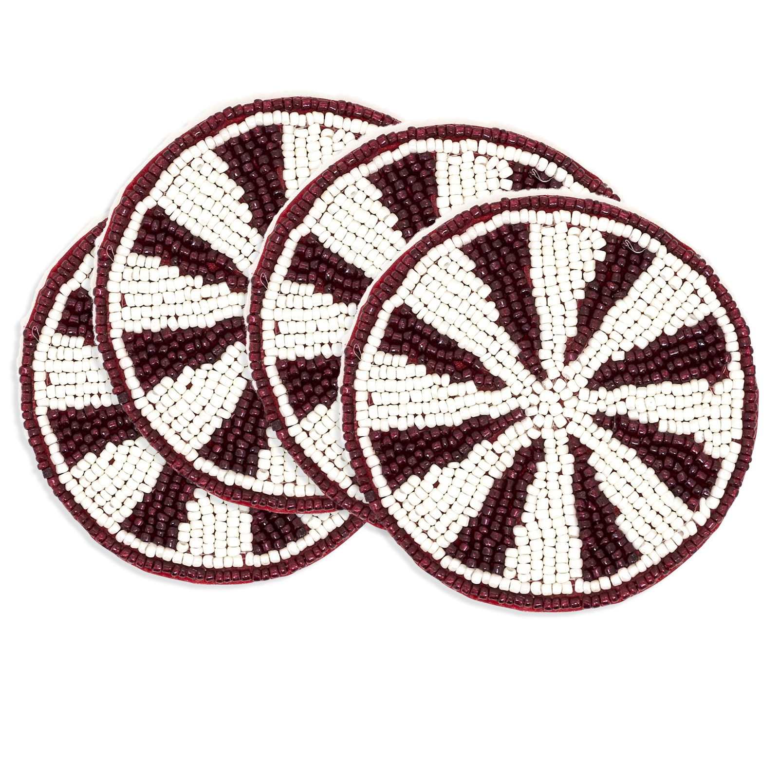 Holiday Peppermint Beaded Coaster (Set of 4)