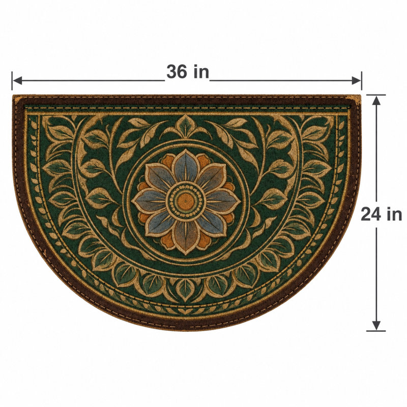 Tapis d'entrée extérieur demi-cercle, antidérapant